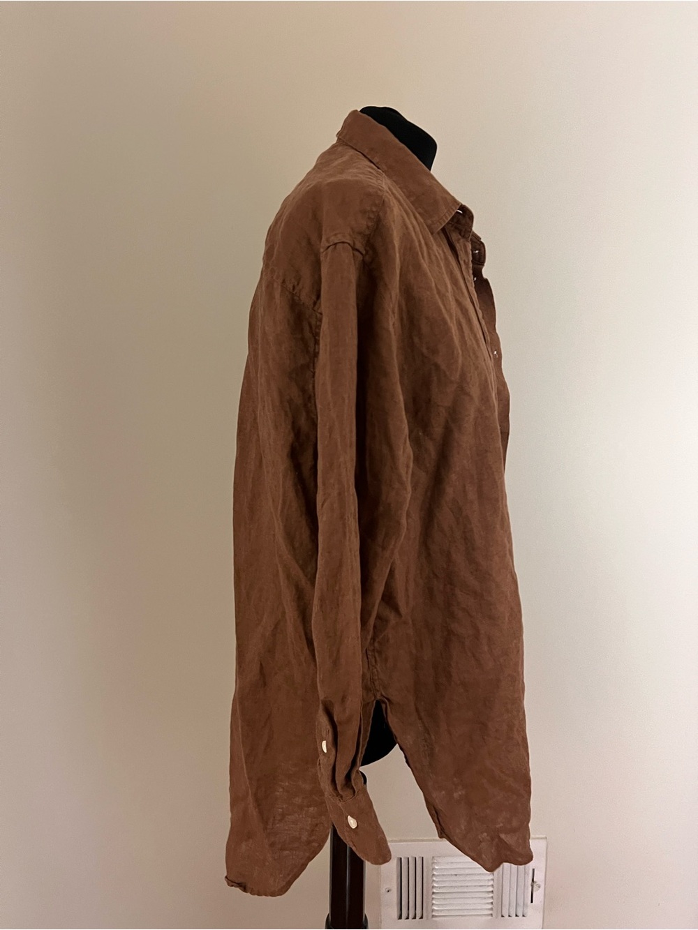 GAP Women's Brown Linen Button-Down Shirt - Picture 2 of 5